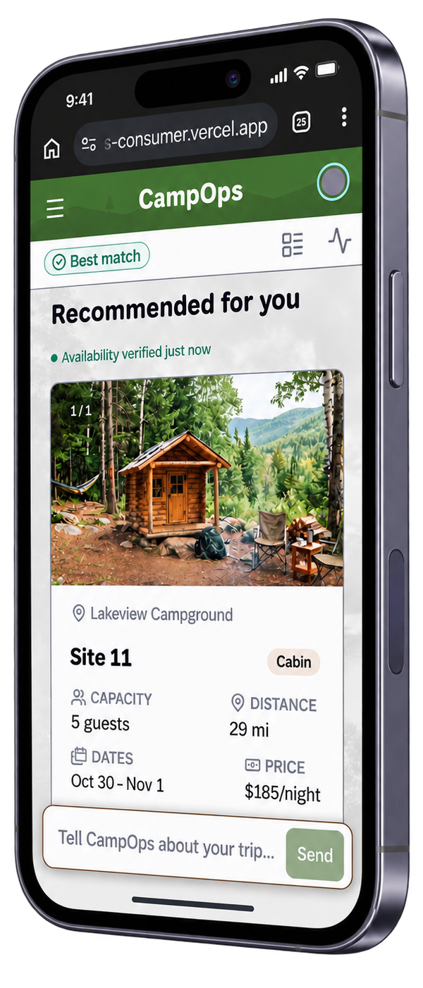 CampOps-Cabin-Booking-Phone-Mockup CampOps Consumer mobile